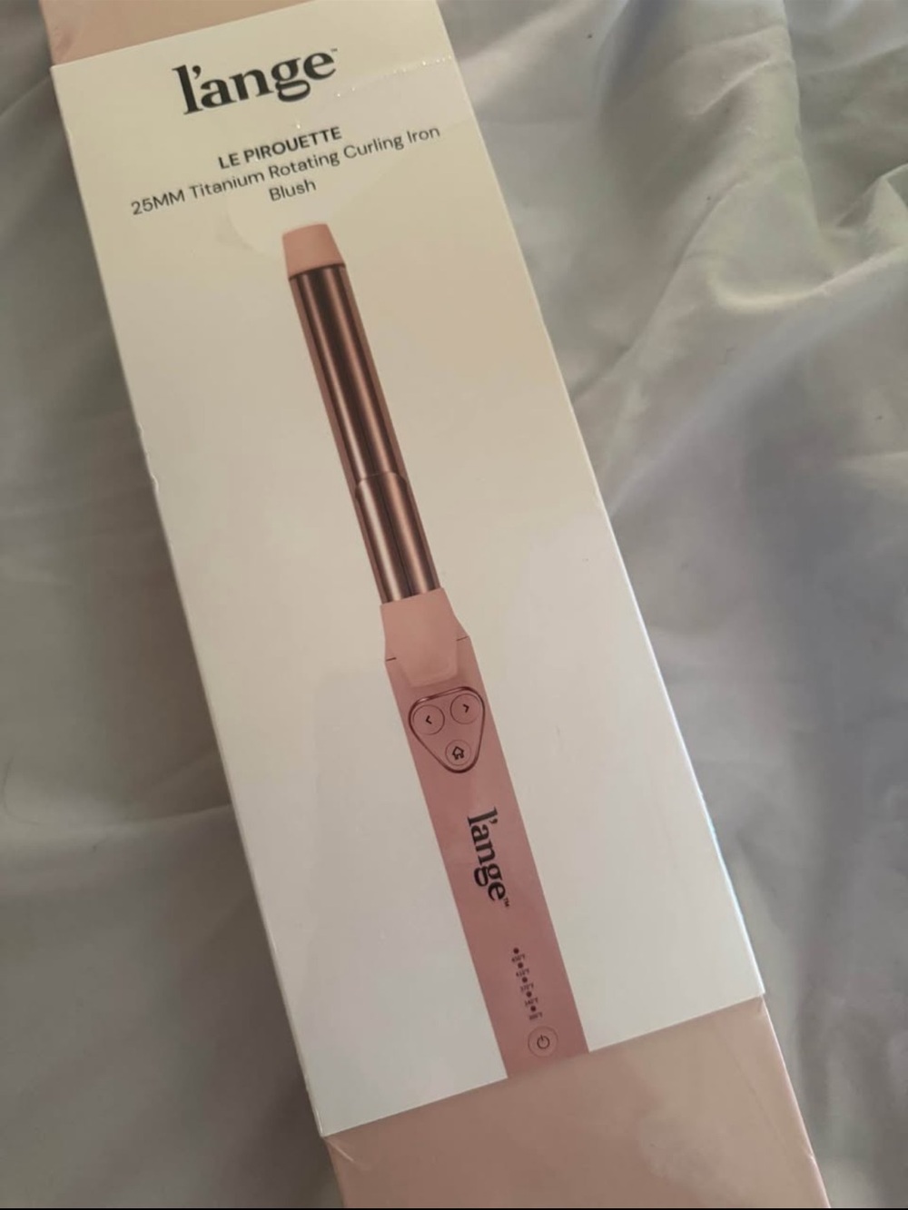 L'ange 25mm Rotating Curling Iron in Blush Pink